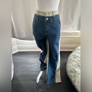 Two Tone Azureshen Wide Leg Jeans